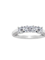 Princess 5-Stone Ring - Rhodium