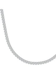 Princess Cut Tennis Necklace - Silver