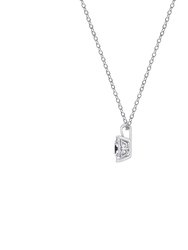 Princess Solitaire Pendant Necklace