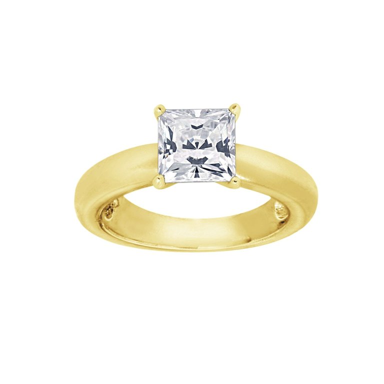 Princess Solitare Ring - Yellow Gold