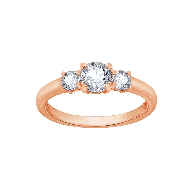 Round 3-Stone Ring - Rose Gold