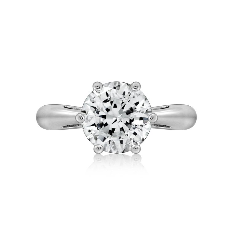 Round Cut Solitaire With Tapered Band Ring