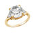 Round CZ Engagement Ring - Yellow Gold