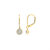 Round Halo Leverback Earrings - Gold