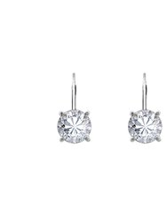 Round Solitaire Earrings With Leverback