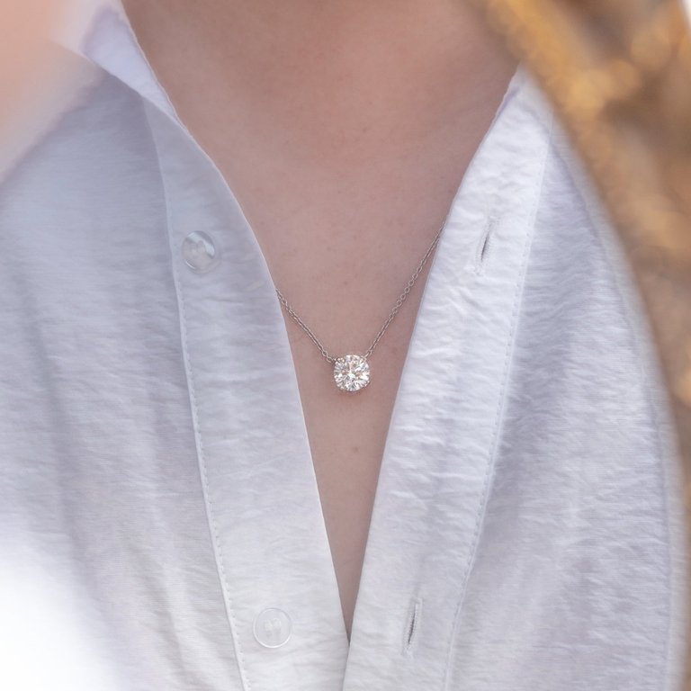 Round Solitaire Pendant Necklace