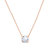 Round Solitaire Pendant Necklace - Rose Gold