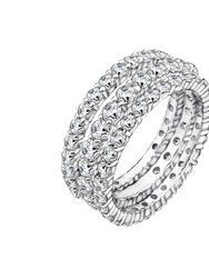Set Of Three Eternity Band Ring - Siilver