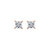 Solitaire Princess Stud Earrings - Rose Gold