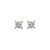 Solitaire Princess Stud Earrings - Yellow Gold