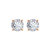 Solitaire Round Stud Earrings - Rose Gold