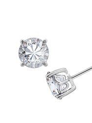 Solitaire Round Stud Earrings