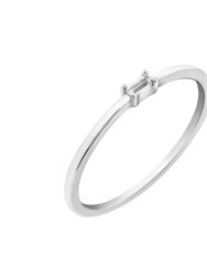 Solo Baguette Petite Ring - Silver