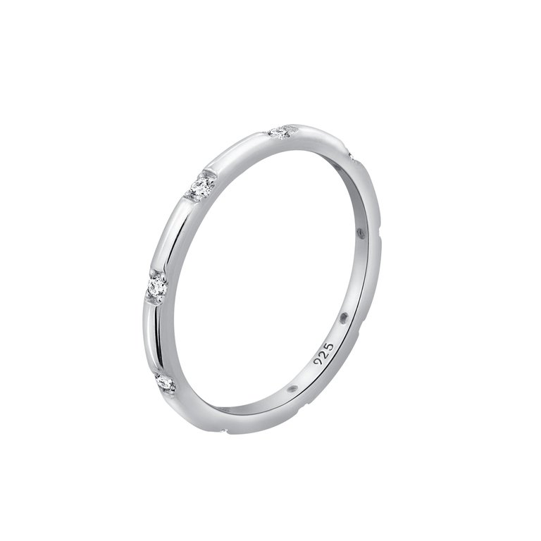 Stackable Station Ring - Silver