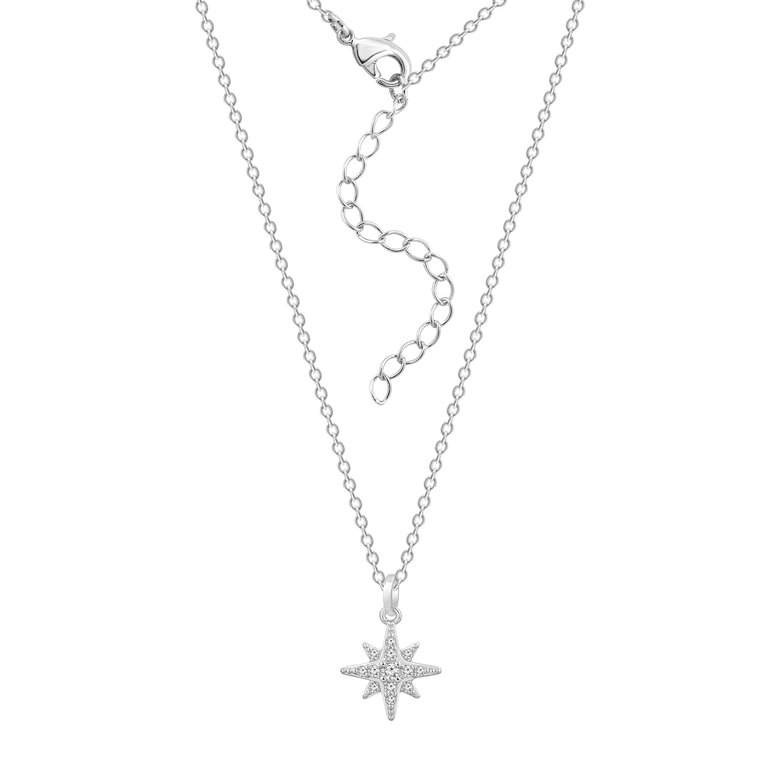 Starburst Dainty Pendant Necklace - White