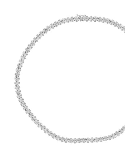 Diamonbliss Sterling Silver Princess Tennis Necklace product