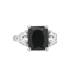 Timeless Emerald Cut Engagement Ring - Black