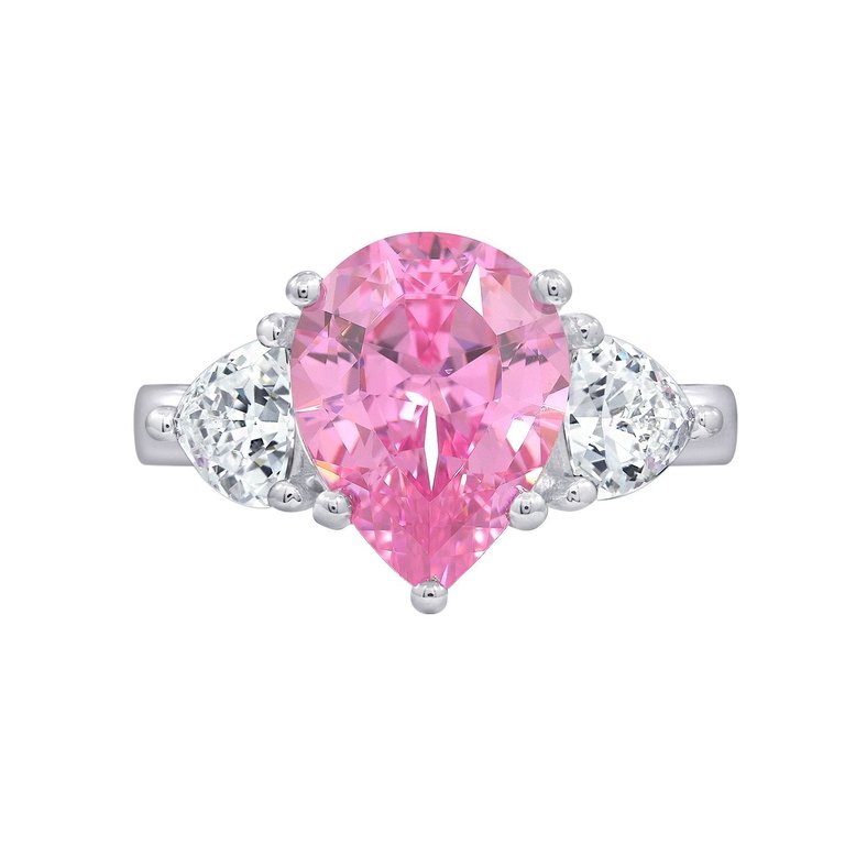 Timeless Pear Cut Engagement Ring - Pink
