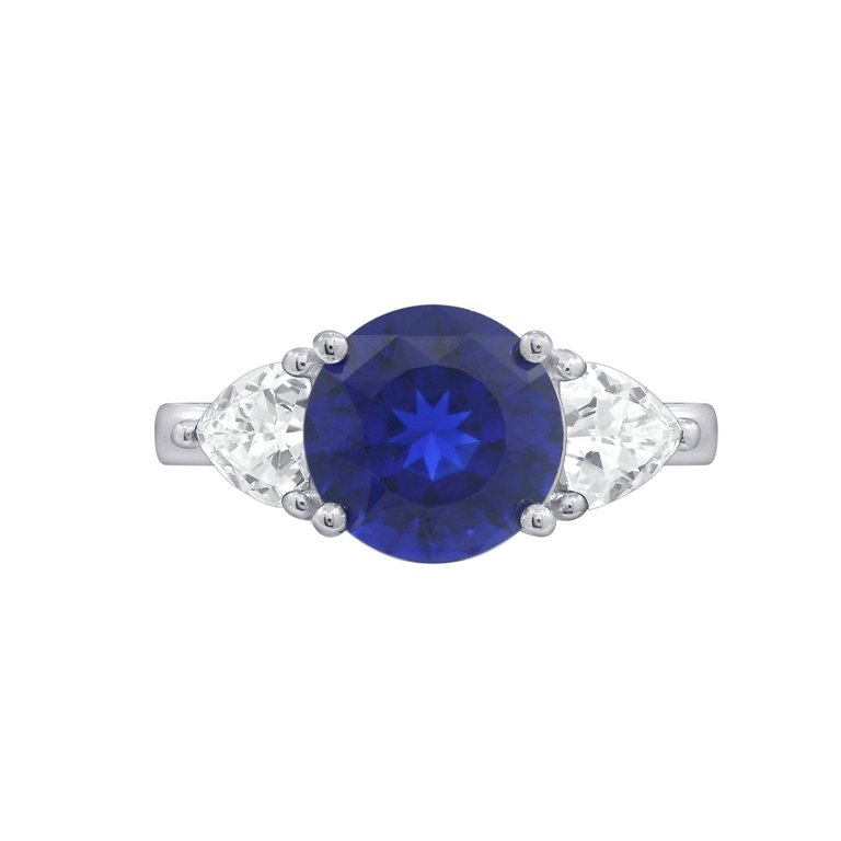 Timeless Round Cut Engagement Ring - Sapphire