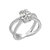 X Split Shank Solitaire Ring - Silver