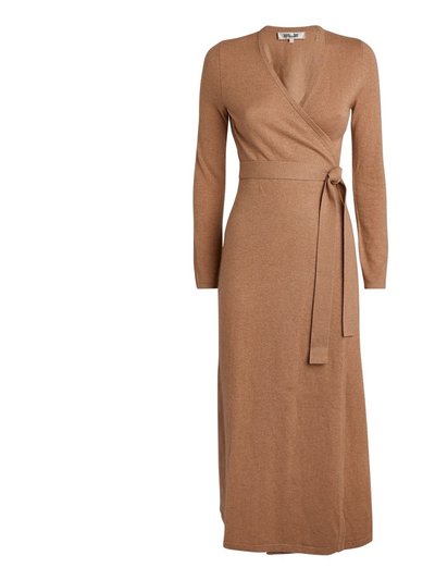 Diane von Furstenberg Dvf Astrid Wool Cashmere Wrap Midi Dress Camel product
