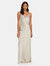 Eden Satin Swarovski Cowl Neck Gown - Storm