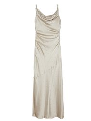 Eden Satin Swarovski Cowl Neck Gown