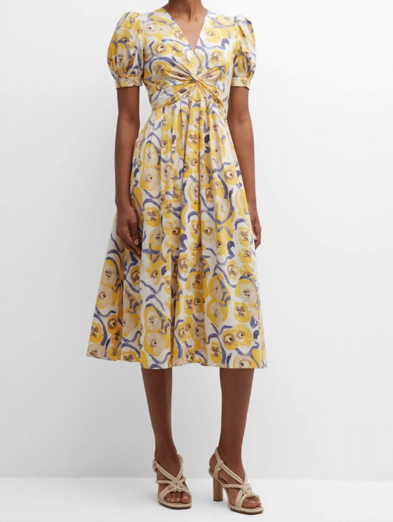 Heather Dress - Watercolor Blossom Med Yellow