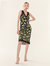 Issey Lace Trim Silk Slip Dress - Lemons Collage Black / Black