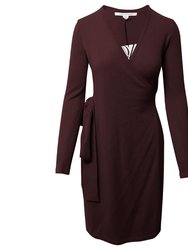 Women Linda Wool Cashmere Wrap Sweater Dress - Brown