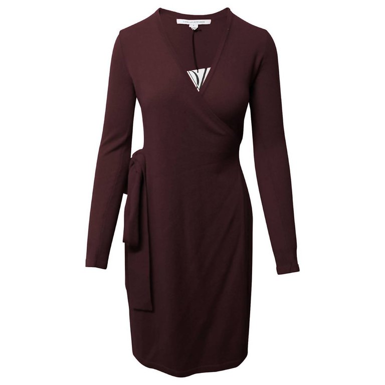 Women's Linda Wrap Style Wool Cashmere Dress - Brown