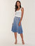 Yasmin Pleated Knit Midi Dress - Ivory / Baja Blue / New Navy