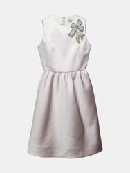 Dice Kayek Women's Dust Pink Sleeveless Polyester Dress With Jeweled Pins - Dust Pink