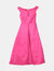 Dice Kayek Women's Fuchsia Slit Neck Sleeveless Long Dress - Fuchsia