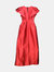 Dice Kayek Women's Red Ruffle Shoulder Gown Dress - Red