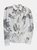 Women's Floral Print Asymmetric Shirt Blouse - White / Grey