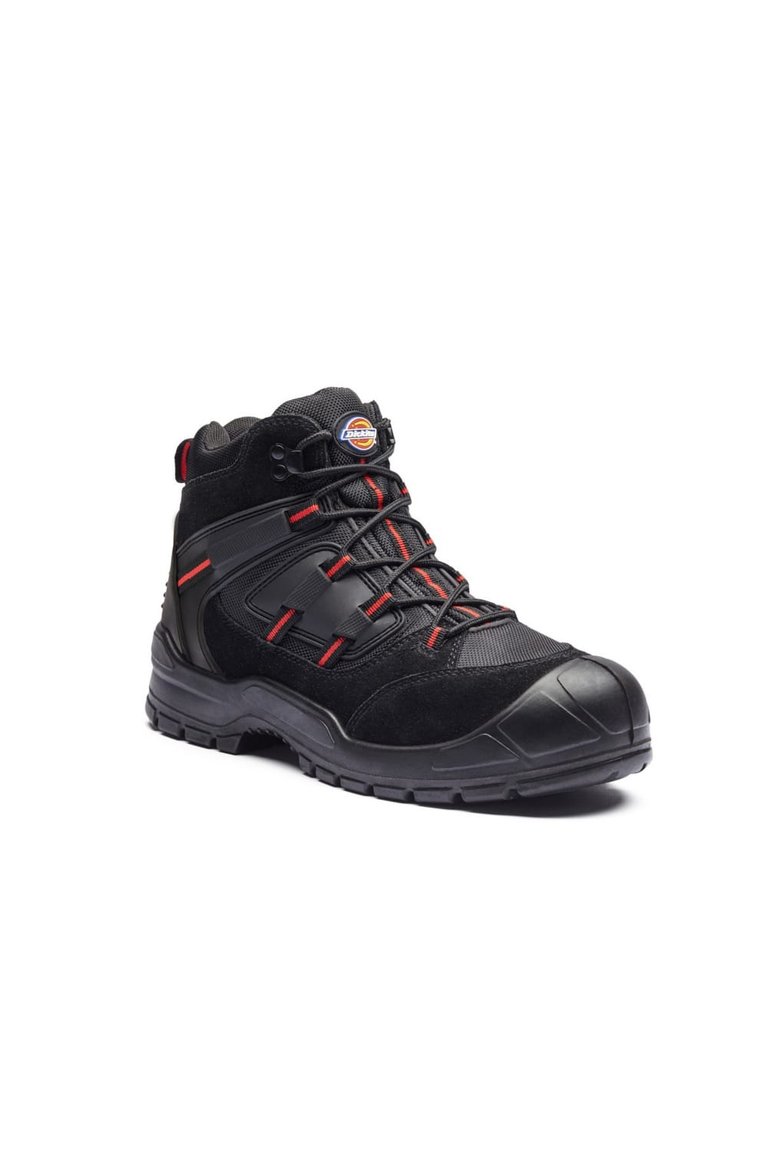 Mens Everyday Safety Boot - Jet Black/Red - Jet Black/Red