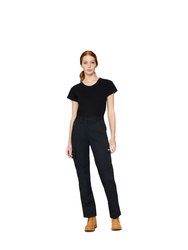 Womens/Ladies Everyday Flex Work Trousers - Black - Black