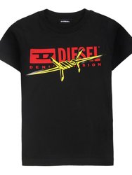 Black Barbed Wire Logo T-Shirt - Black