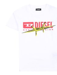 White Barbed Wire Logo T-Shirt - White