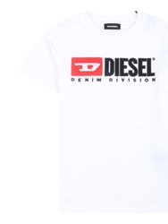 White Embroidered Logo T-Shirt - White