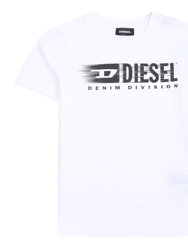 White Logo Print T-Shirt - White