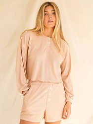 Cozy Comfy Stretch Waist Shorts - Nude