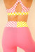 Starla Sports Bra - Checked Out (Pink/Yellow)