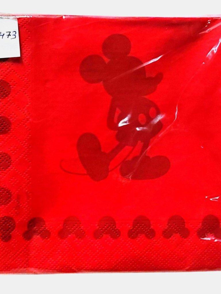 2 Ply Printed Mickey Mouse Napkins - Pack of 20 - Red