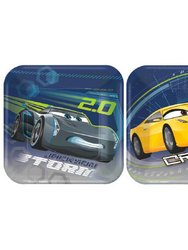 Cars 3 7-Inch Square Plates 8 per Package]