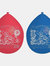 Crazy 28 Latex Printed Balloon - Pack of 8 - Red/Blue