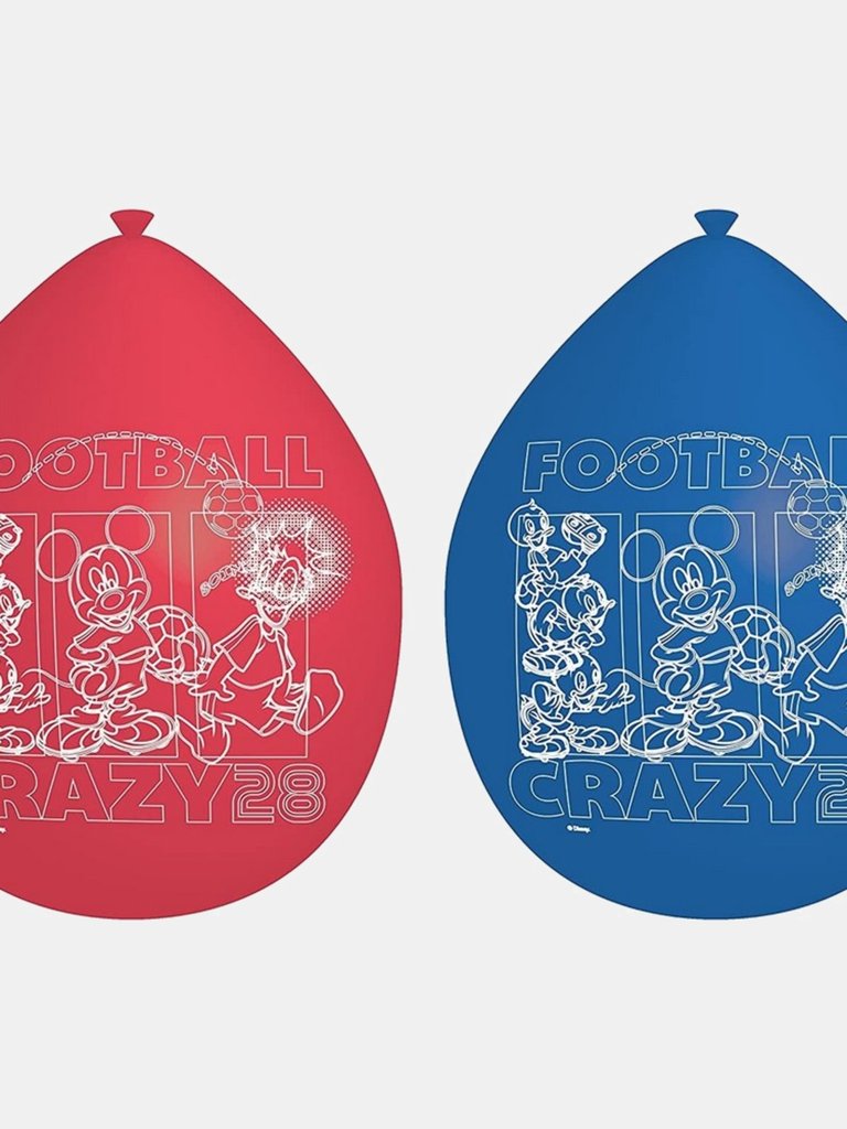 Crazy 28 Latex Printed Balloon - Pack of 8 - Red/Blue