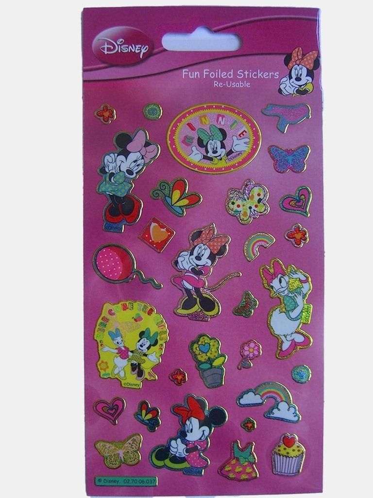 Fun Reusable Foil Minnie Mouse Stickers - Pack of 29 - Multicolored