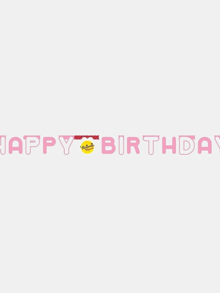 Minnie Mouse Happy Birthday Banner - Pink/Red/Yellow - Pink/Red/Yellow